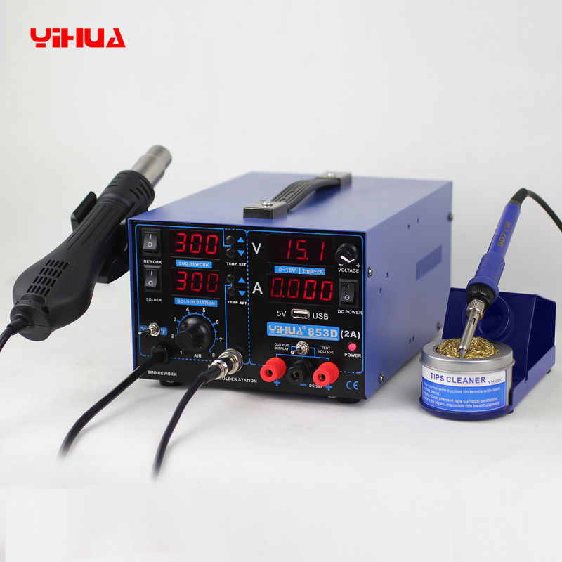 YIHUA 853D 2A 4 LED with 5V USB new type 3in1 Hot-Air Soldering Station